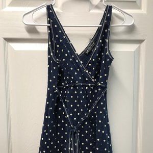 Self Esteem Navy Blue White Polka Dot Juniors